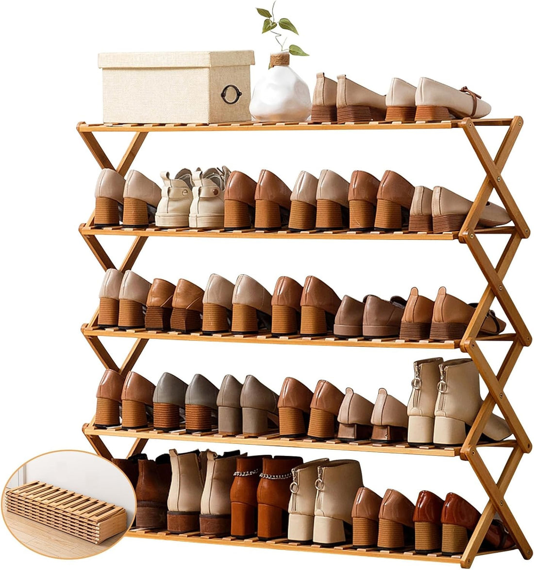 Graceful Foldable Shoe Rack