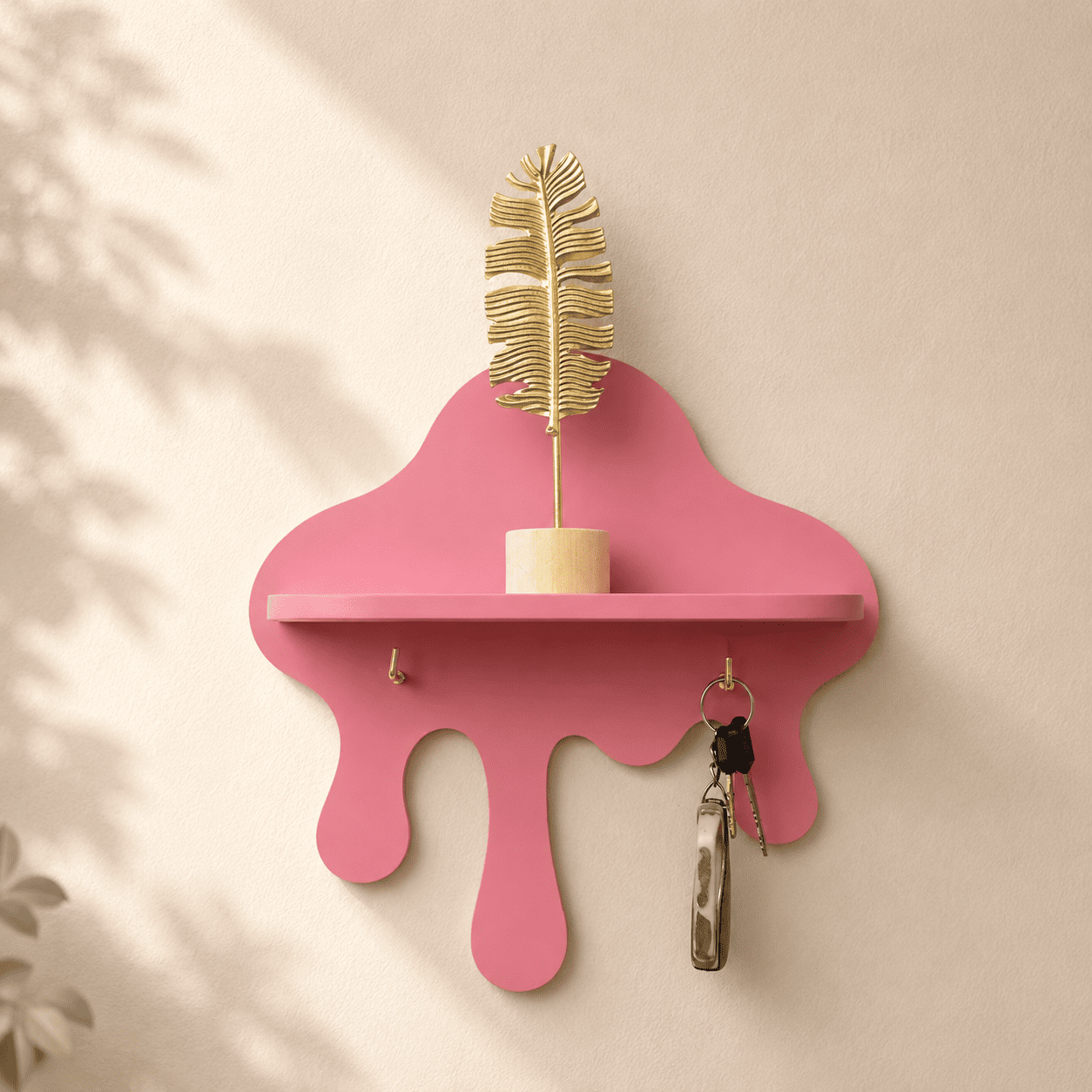 Modern Drip Wall Shelf with Key Holder