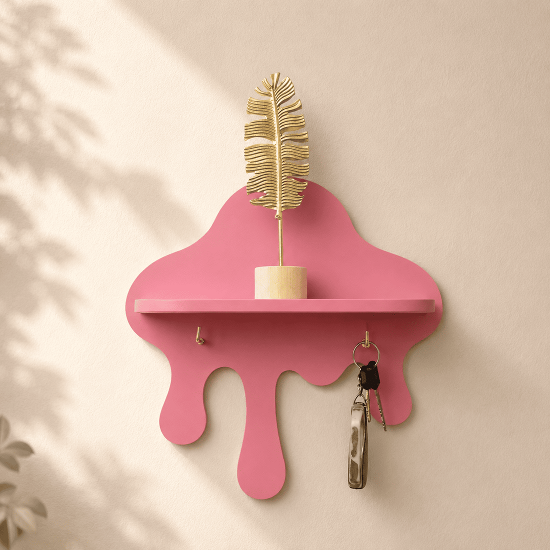 Modern Drip Wall Shelf with Key Holder
