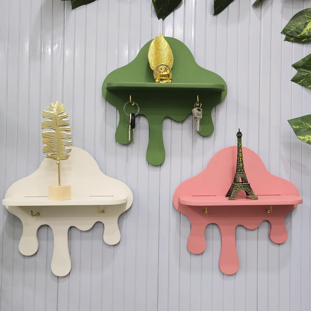 Drip Wall Shelf with Key Holder – Pack of 3