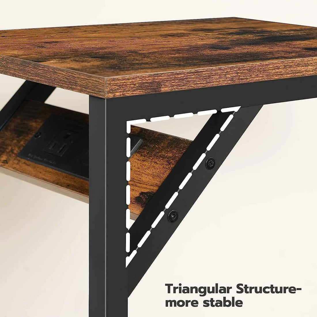 Classical C-Shaped Table with Charging Station